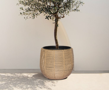 Poly rattan wicker planters